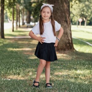 Saia Short Infantil Juvenil de Prega Algodão Preta