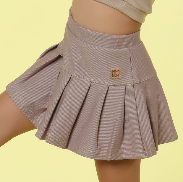 Saia Short Infanto Juvenil Jeans Fake Chocolate