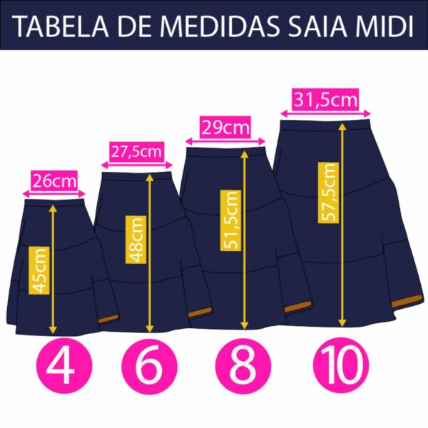 Saia Midi Marias Infantil Moletinho Algodão Peras - Imagem 4