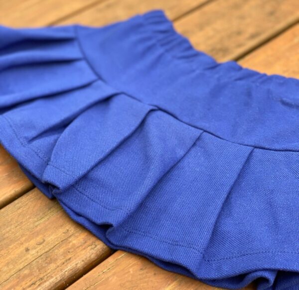 Saia Short Infantil Juvenil Piquê Uniforme Tom Azul Royal