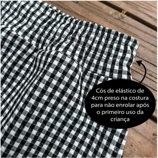 Conjunto Infantil Inverno Saia Short Xadrez e Blusa Gola Alta - Image 3
