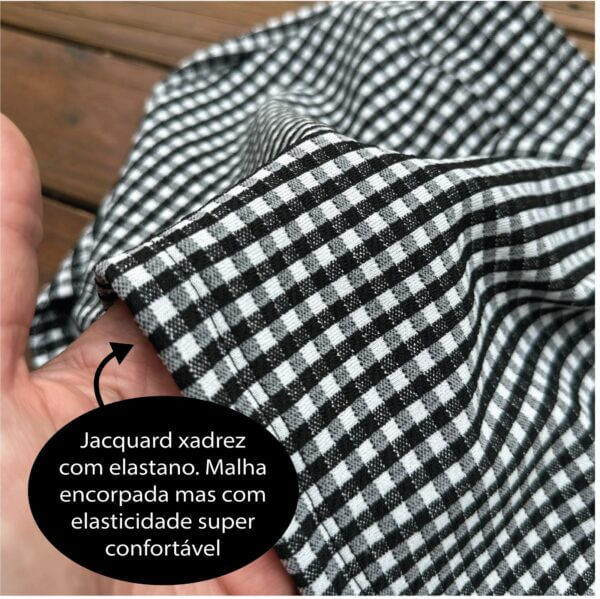 Conjunto Infantil Inverno Saia Short Xadrez e Blusa Gola Alta - Image 4
