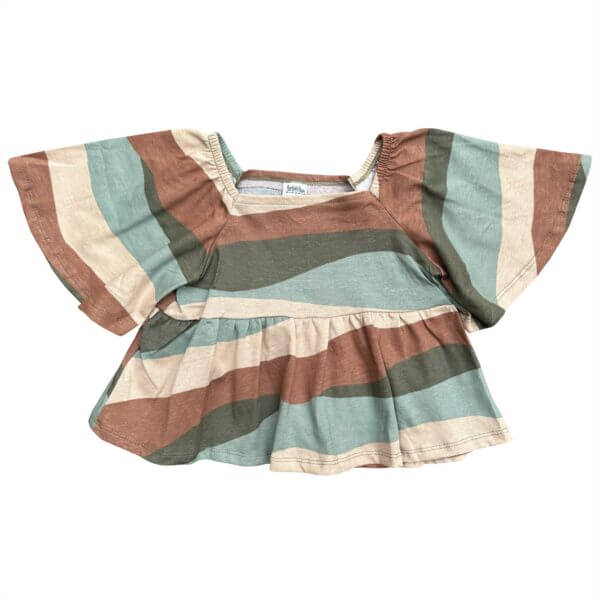 Blusa Infantil Juvenil Manga Sino Algodão Estampa Ondas