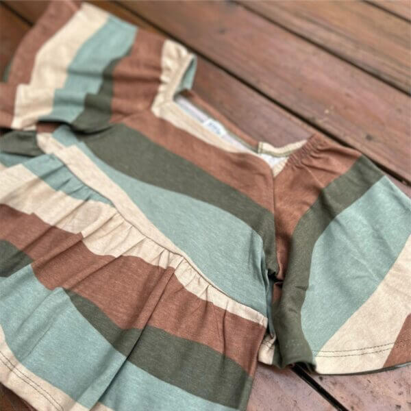 Blusa Infantil Juvenil Manga Sino Algodão Estampa Ondas - Image 2
