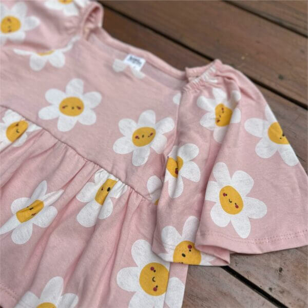 Blusa Infantil Juvenil Manga Sino Algodão Estampa Margaridas - Image 2