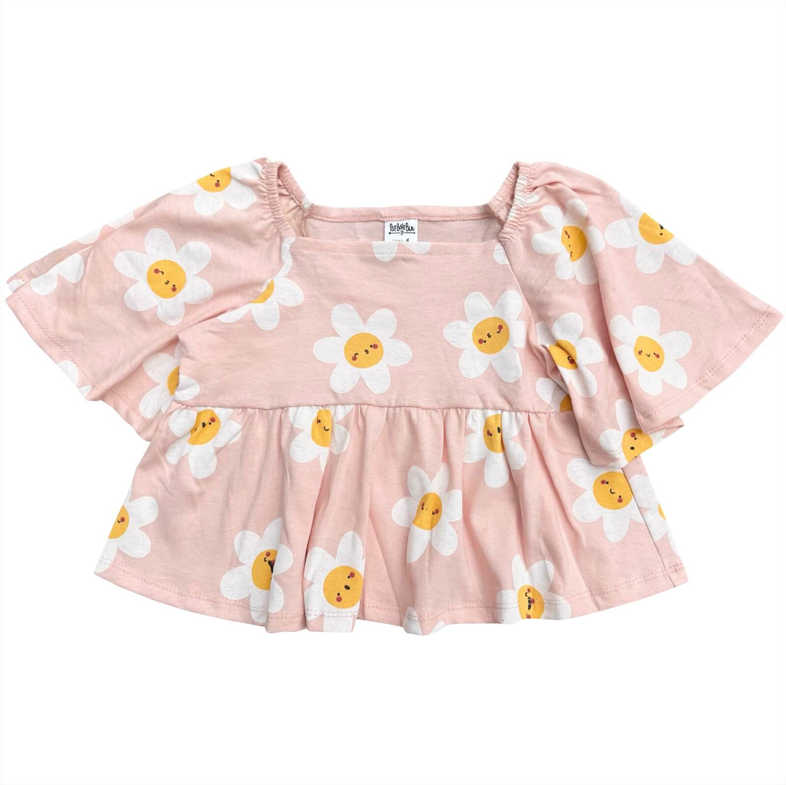 Blusa Infantil Juvenil Manga Sino Algodão Estampa Margaridas - Imagem 4