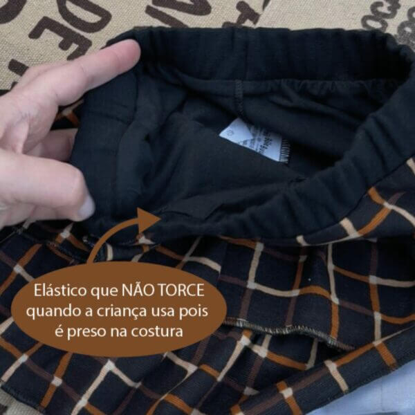 Saia Short Babados Moletinho Xadrez - Imagem 4