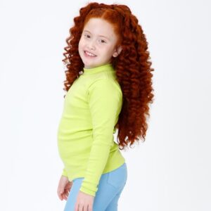 Blusa Gola Alta Infantil Básica Canelada Verde Limão