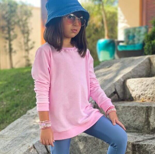 Blusão Atoalhado Infantil Juvenil Quentinho Rosa Bebê - Imagem 3
