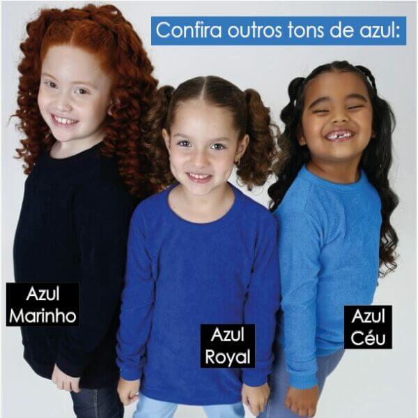 Blusão Atoalhado Infantil Juvenil Quentinho Unissex Azul Céu - Imagem 5