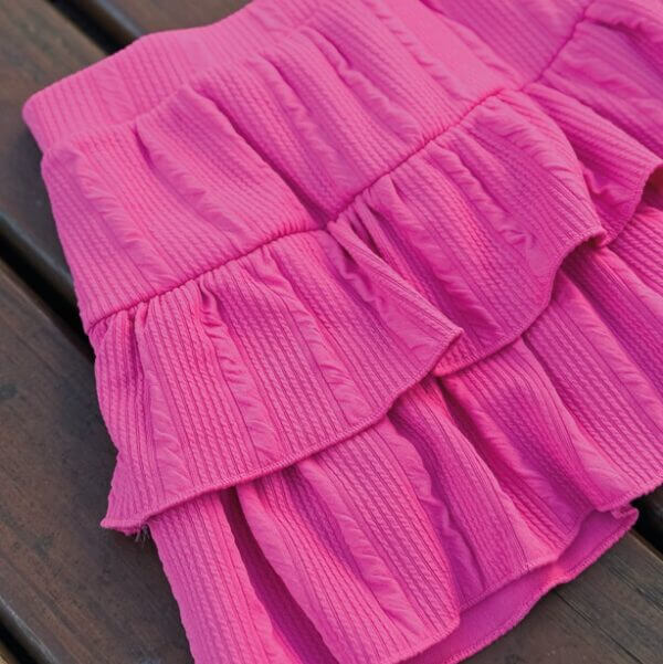 SAIA SHORT BABADOS ANARRUGA INFANTIL  JUVENIL ROSA PINK - Imagem 2