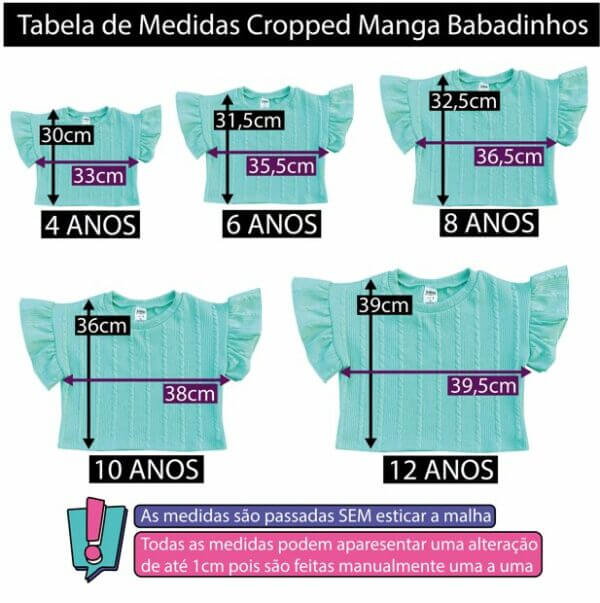 CONJUNTO INFANTIL SAIA SHORT E CROPPED  ANARRUDA VERDE ÁGUA - Imagem 4