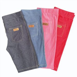Kit 4 Bermudas Malha Jeans Ciclista Infantil Juvenil Menina