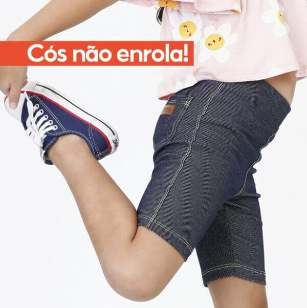 Kit 4 Bermudas Malha Jeans Ciclista Infantil Juvenil Menina - Imagem 4