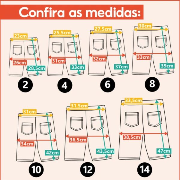 Kit 4 Bermudas Malha Jeans Ciclista Infantil Juvenil Menina - Imagem 5