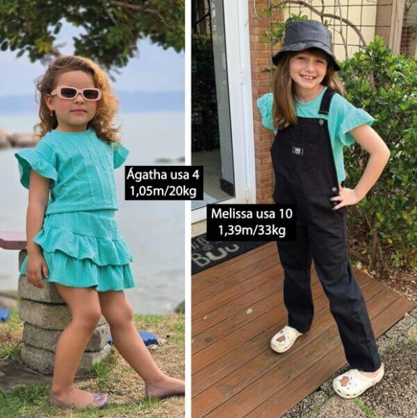 CONJUNTO INFANTIL SAIA SHORT E CROPPED ANARRUGA VERDE ÁGUA - Imagem 5