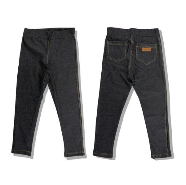 Calça Legging Infantil Jeans Fake Preta - Imagem 2
