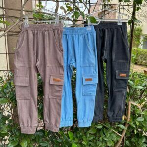 Calça Malha Jeans Infantil Cargo Unissex