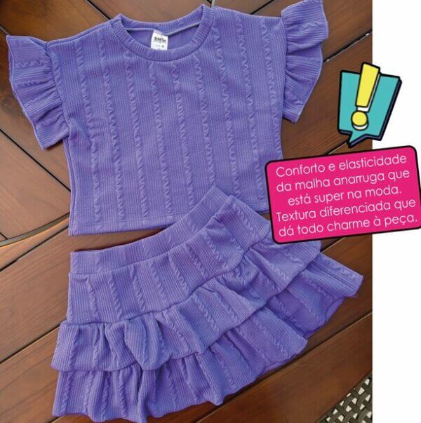 CONJUNTO INFANTIL SAIA SHORT E CROPPED  ANARRUGA - Imagem 2
