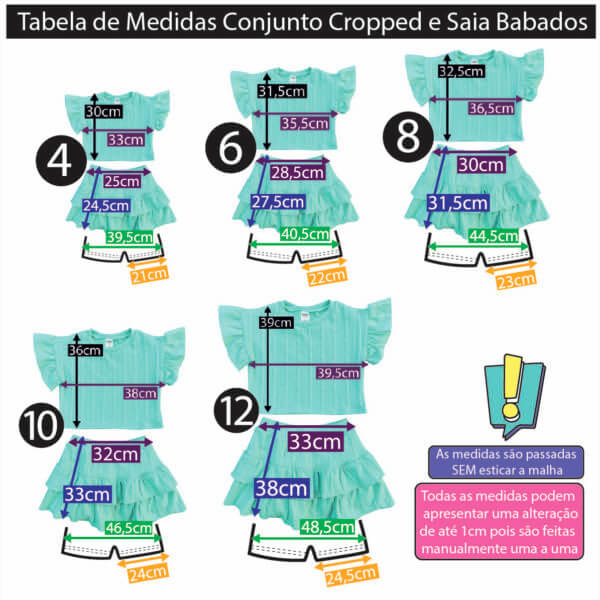 CONJUNTO INFANTIL SAIA SHORT E CROPPED  ANARRUGA - Imagem 6