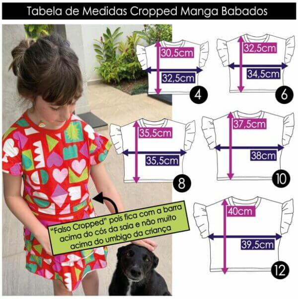 BLUSA CROPPED INFANTIL JUVENIL ALGODÃO  VERDE ÁGUA CORAÇÕES - Imagem 2