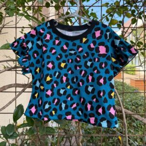 BLUSA CROPPED INFANTIL JUVENIL ALGODÃO  ANIMAL PRINT COLORIDA