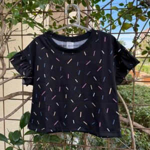 BLUSA CROPPED INFANTIL JUVENIL ALGODÃO  GRANULADO COLORIDO