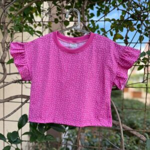 BLUSA CROPPED INFANTIL JUVENIL ALGODÃO GRANULADO ROSA