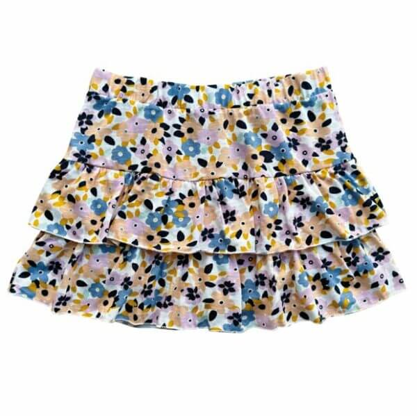 SAIA SHORT BABADO ALGODÃO INFANTIL JUVENIL FLORAL - Imagem 2