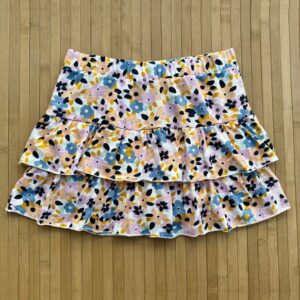 SAIA SHORT BABADO ALGODÃO INFANTIL JUVENIL FLORAL