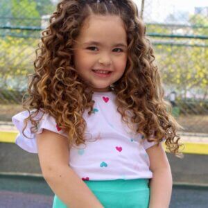 BLUSA INFANTIL ALGODÃO MANGA  BABADOS CORAÇÕES