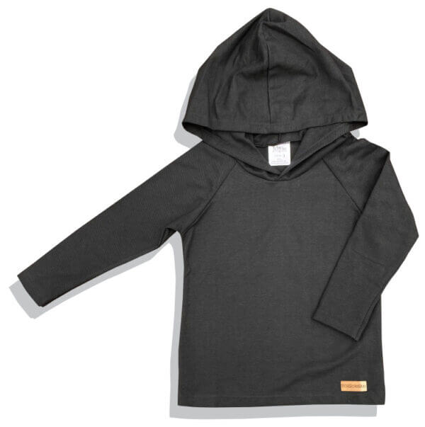 Blusa Infantil com Capuz em Piquê 1 a 8 anos Preta