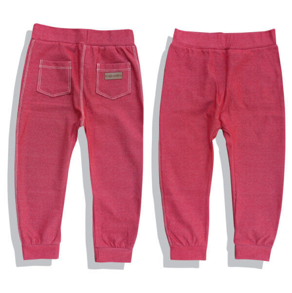Calça Sarouel Infantil Jeans Fake Unisex 1 a 10 anos Vermelha - Imagem 2