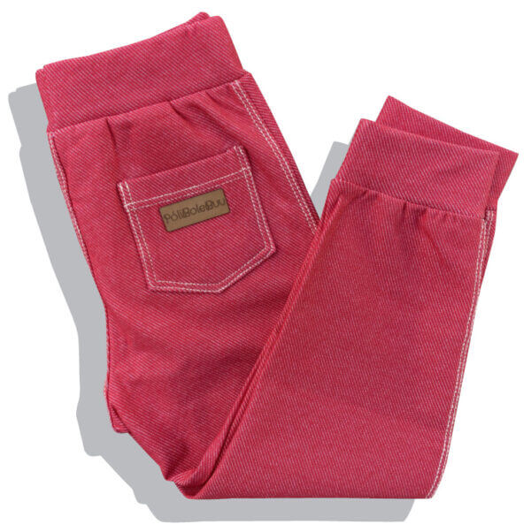 Calça Sarouel Infantil Jeans Fake Unisex 1 a 10 anos Vermelha - Imagem 4