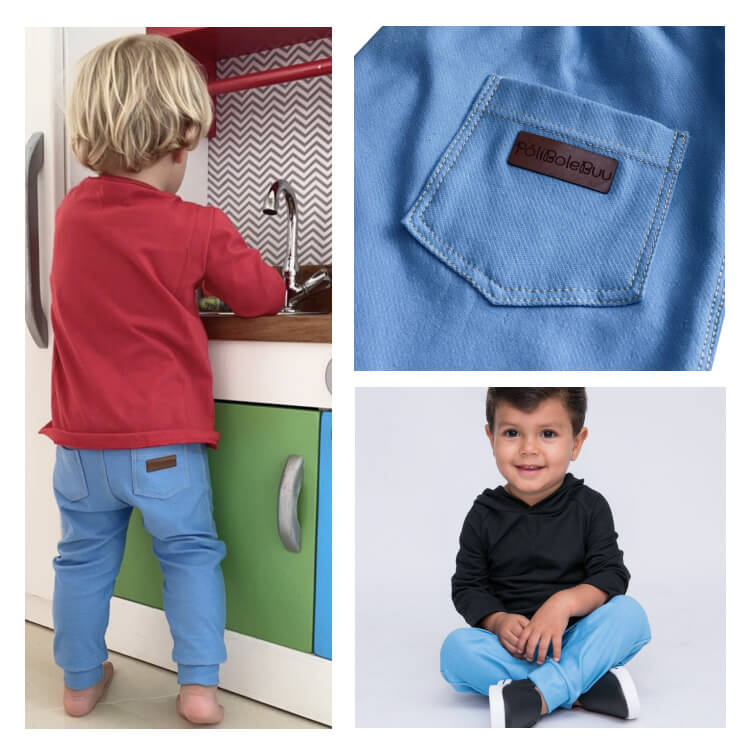 Calça Sarouel Jeans Fake Unissex - 1 a 10 anos - Imagem 3