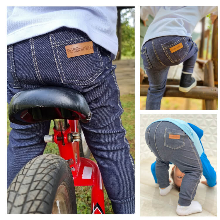 Calça Sarouel Jeans Fake Unissex - 1 a 10 anos - Imagem 5