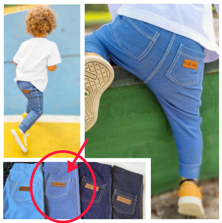 Calça Sarouel Jeans Fake Unissex - 1 a 10 anos - Imagem 4