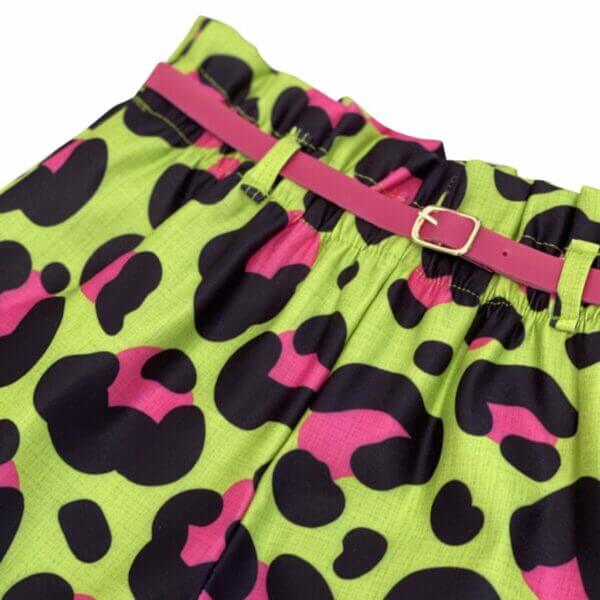 Short Infantil Oncinha Neon com Cinto Pink - Imagem 2
