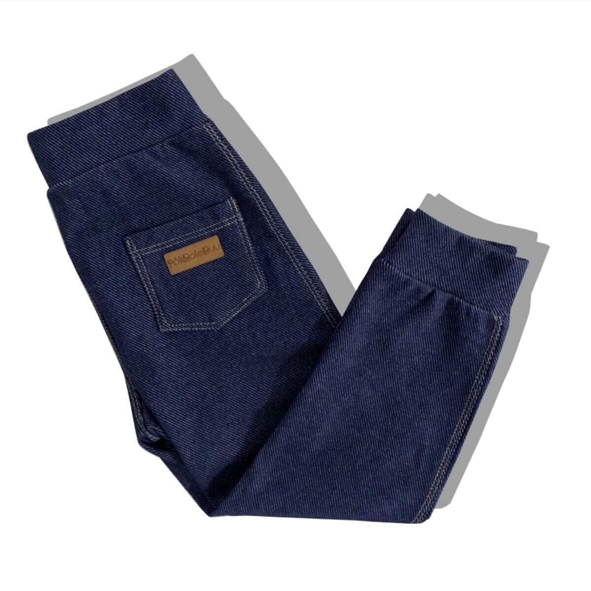 Calça Sarouel Jeans Fake Azul Marinho - 1 a 10 anos - Imagem 4