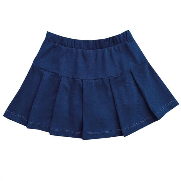 Kit 3 Short Saia Uniforme Infanto Juvenil Piquê Azul Marinho - Imagem 2