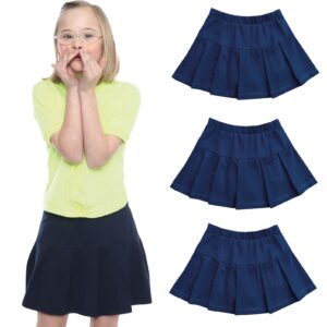 Kit 3 Short Saia Uniforme Infanto Juvenil Piquê Azul Marinho