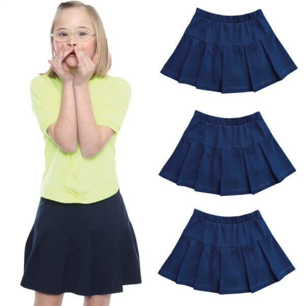 Kit 3 Short Saia Uniforme Infanto Juvenil Piquê Azul Marinho