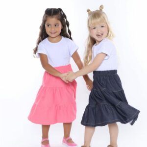 Kit 2 Saias Midi Malha Jeans