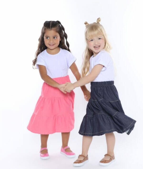 Kit 2 Saias Midi Malha Jeans