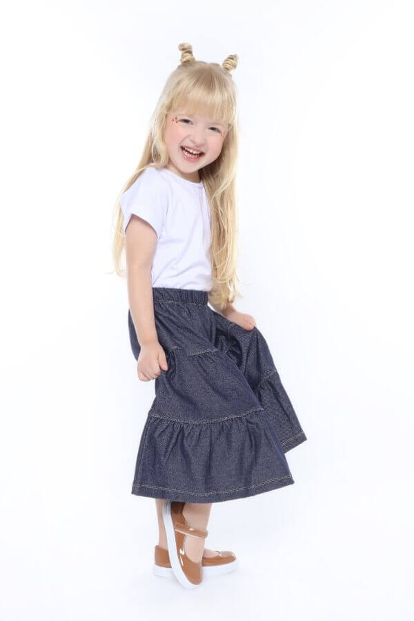 Kit 2 Saias Midi Malha Jeans - Imagem 5