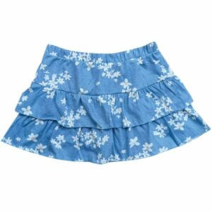 SAIA SHORT BABADOS MARGARIDAS FUNDO AZUL