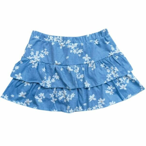 SAIA SHORT BABADOS MARGARIDAS FUNDO AZUL