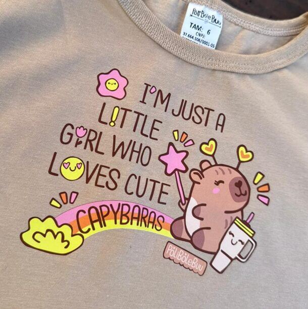 CROPPED CAPIVARA INFANTIL OVERSIZED 100% ALGODÃO - Imagem 2