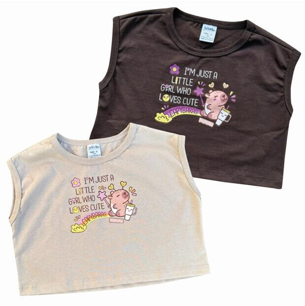 CROPPED CAPIVARA INFANTIL OVERSIZED 100% ALGODÃO