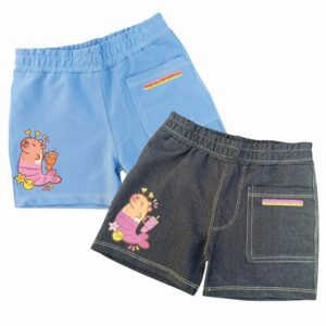 SHORT MALHA JEANS FAKE INFANTIL MENINA CAPIVARA